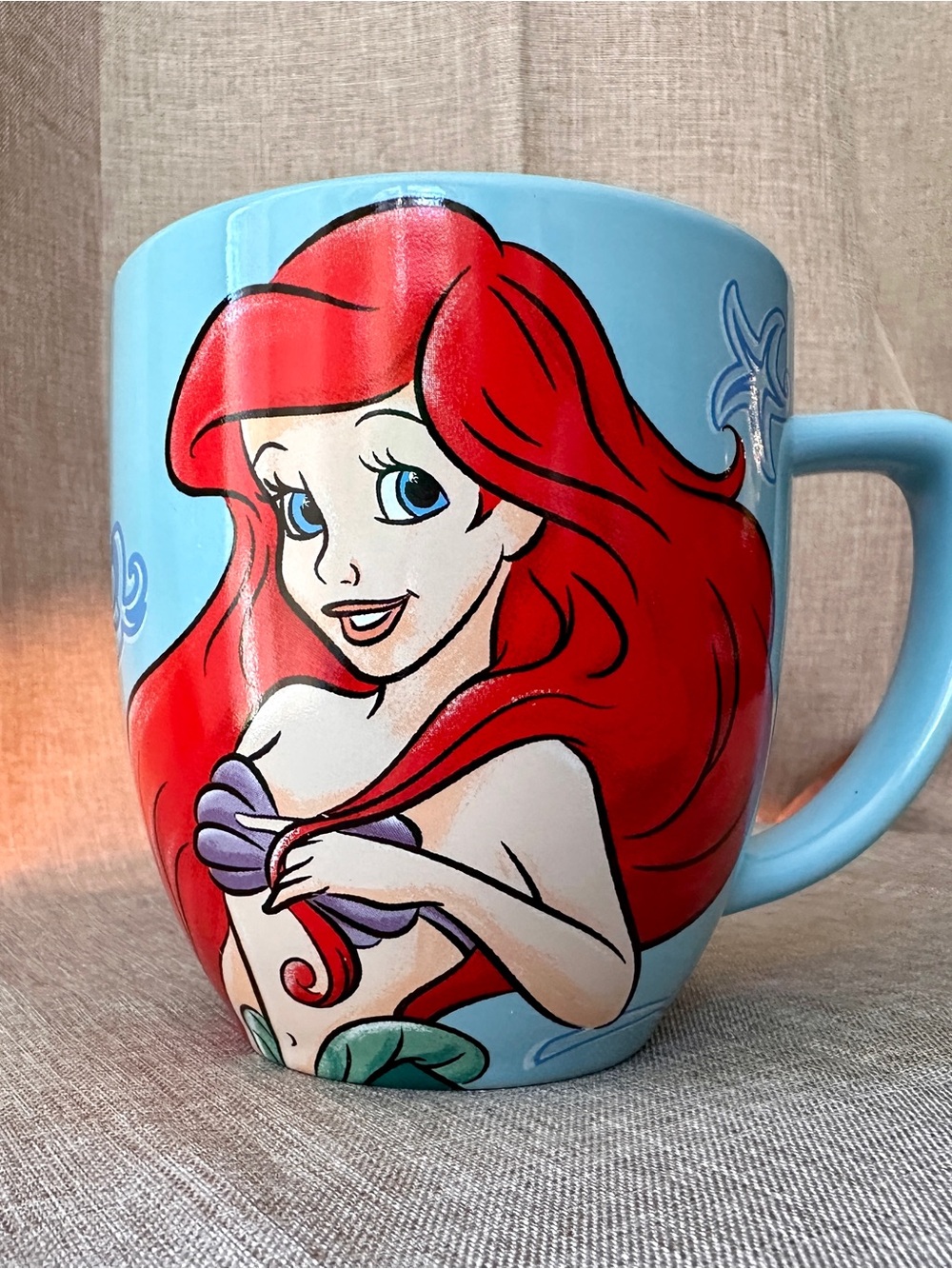 Disney Parks Ariel Portrait Blue Mug Cup 12oz change your world little mermaid